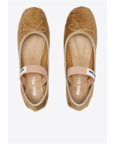 miu miu corduroy ballet flats|farfetch ballet flats.